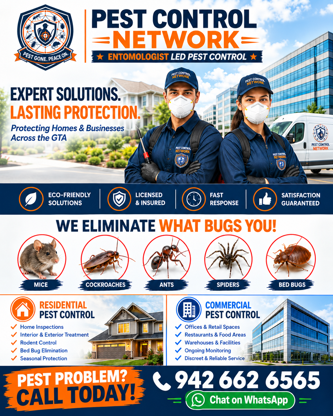 Pest Control Network technicians ready to respond across the GTA